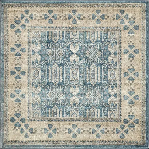 Vista 16 de Unique Loom Salzburg Collection - Alfombra clásica de diseño tradicional de inspiración oriental, 2 x 3 pies, color beige y azul