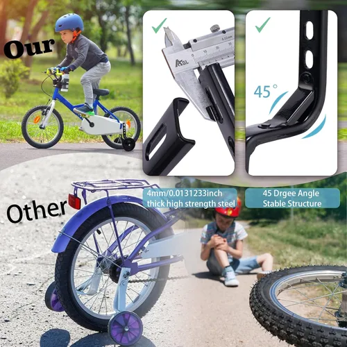 Vista 4 de HOMEE - Ruedas de entrenamiento de bicicleta para niños para bicicletas de una sola velocidad