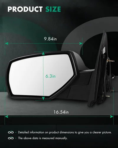Vista 3 de SCITOO Espejo de visión lateral para Chevy Silverado 1500 2014-2018 2014-2017 para GMC Sierra 1500 22820378 con ajuste de potencia, calefacción