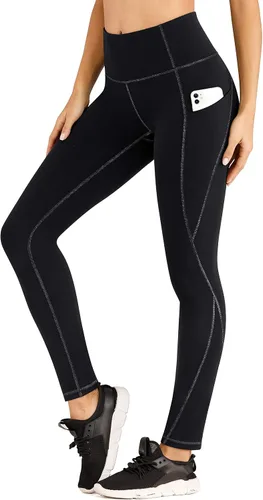 Vista 2 de Heathyoga Pantalones de yoga con bolsillos para mujer, leggings de cintura alta con bolsillos para mujer, leggings de entrenamiento para mujer