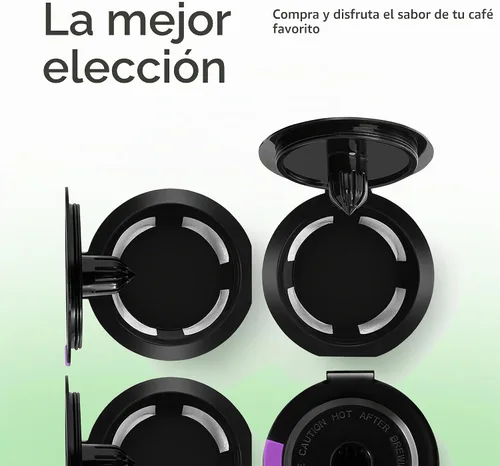 Vista 5 de GoodCups - 4 filtros K-Cup reutilizables para Keurig - 4 filtros Kcup negros recargables para cafeteras de café Keurig