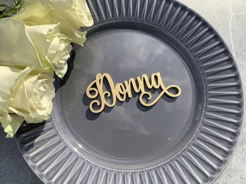 Vista 9 de Tarjetas de lugar de boda Tarjetas de nombre de lugar personalizadas Tarjeta de lugar de cena personalizada Tarjeta de acompañante de madera