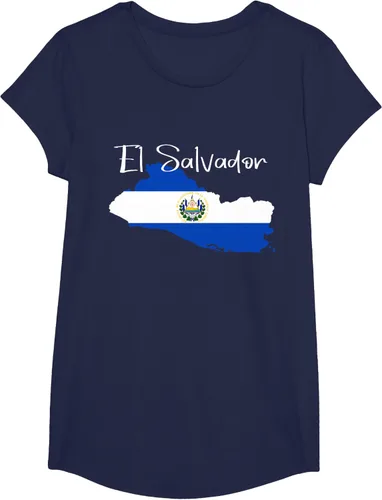 Vista 28 de Camiseta con la bandera de El Salvador, mapa de El Salvador, camiseta de Salvador para mujer