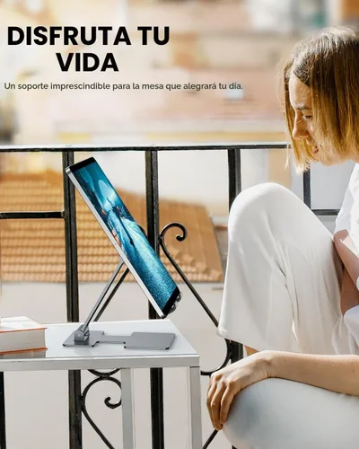 Vista 4 de Anozer Soporte para tableta, soporte ajustable para tablet plegable para 1-gris