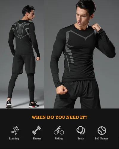 Vista 5 de BOOMCOOL 5 piezas de ropa de gimnasio para hombres, conjuntos de entrenamiento