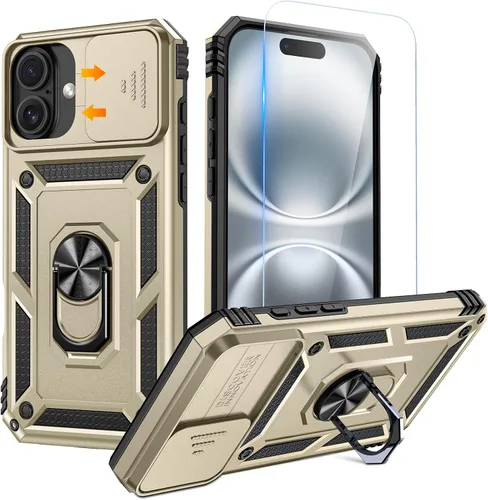 Vista 17 de Goton Funda para iPhone 14 Plus con Protector de Pantalla - Funda con Cubierta Deslizante para Cámara con Soporte de Anillo, Resistente de Grado