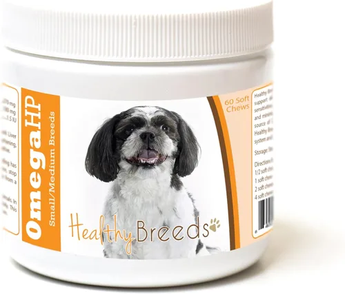 Vista 35 de Healthy Breeds Affenpinscher Omega HP - Masticables suaves para piel y pelaje, 60