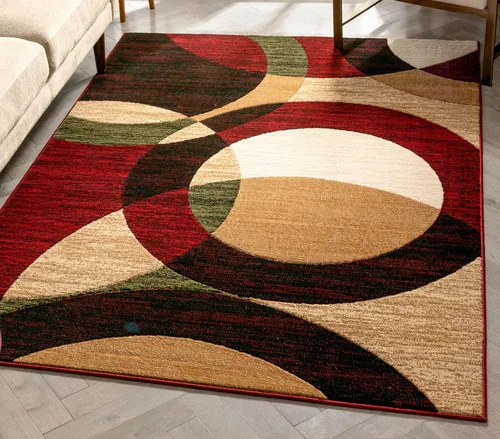 Vista 9 de Well Woven Dulcet Bingo - Alfombra geométrica moderna roja de 5'3" x 7'3" Rojo