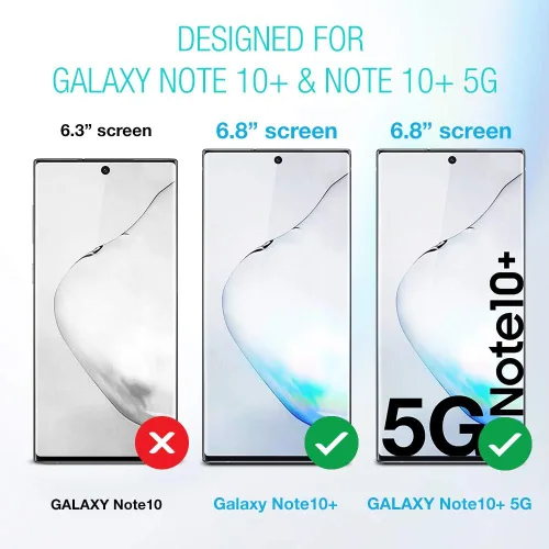 Vista 2 de Paquete de 3 protectores de pantalla diseñados para Galaxy Note 10 Plus/Note 10 Plus 5G (2019) [compatibles con fundas] Película de TPU antiarañazos