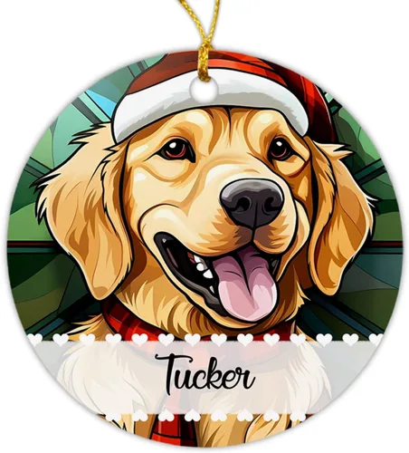 Vista 12 de Airedale Terrier - Adorno de Navidad para perro, regalo para Acción de Gracias, perros personalizados con sombrero de Navidad, adornos de Airedale