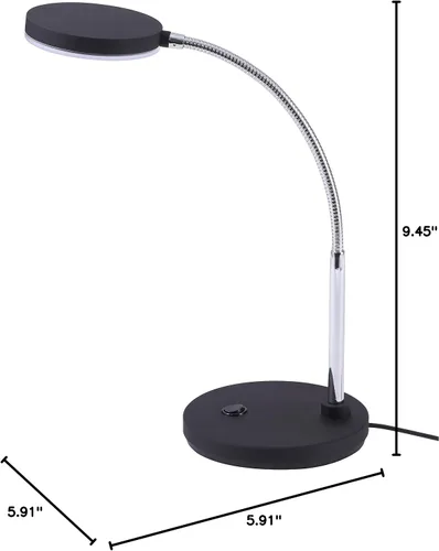 Vista 10 de Bostitch Lámpara de escritorio LED de cuello de cisne de metal, sin parpadeo, cabeza ajustable (VLED1800BK), color negro