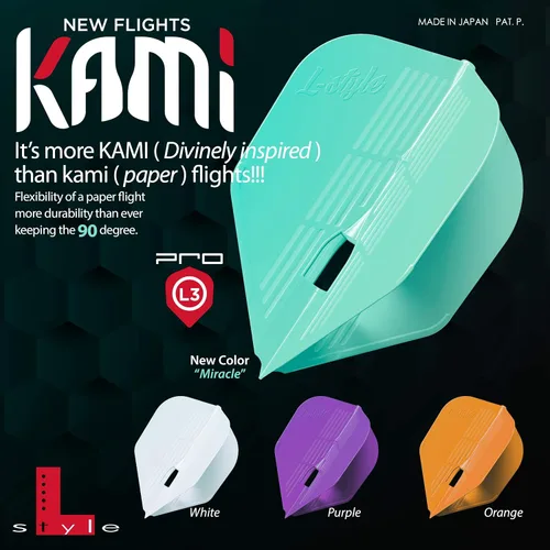 Vista 2 de L-style L3 Shape (Small Standard) Dart Flights - PRO Kami