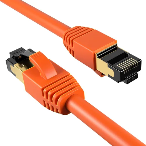 Vista 9 de Cables Direct Online Cable de conexión Ethernet SFTP Cat8 negro de 0.5 pies, conexión de 40 Gbps 2000 MHz, cobre blindado 26AWG RJ45 retrocompatible