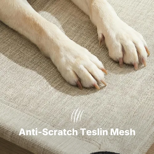 Vista 5 de Veehoo Cama para perros al aire libre, cama elevada para perros grandes, cama elevada para mascotas con reposacabezas, cuna refrescante lavable