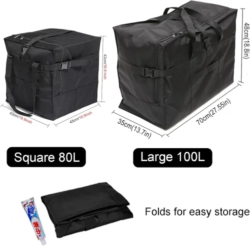 Vista 2 de Bolsa de viaje plegable, extra grande, bolsa de viaje para hombres y mujeres, caja de mudanza, aviones, hospital, tienda de campaña