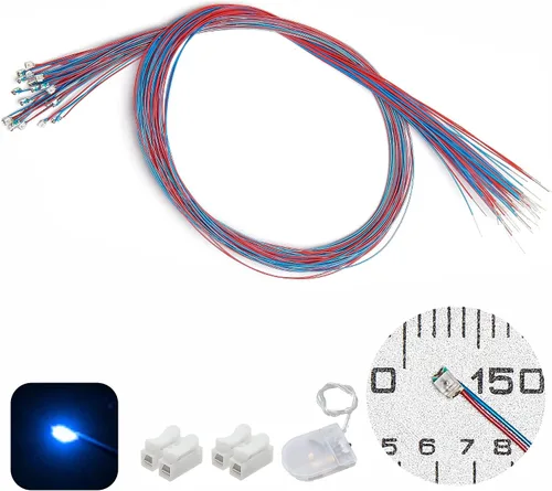 Vista 15 de 50 piezas de LED micro precableados con soldadura previa, LEDs SMD 0805 con accesorios de montaje para construcción de modelos para principiantes