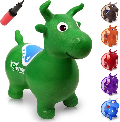 Vista 8 de WALIKI Tolva de caballo hinchable Benny The Jumping Bull Pony inflable para niños pequeños