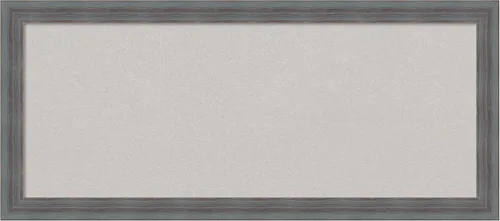Vista 15 de Amanti Art Grey Cork Board for Wall, 14x20 Vision Board with Blue Wood Frame, Small Corkboard Office Decor for Home Organization, Country Rustic