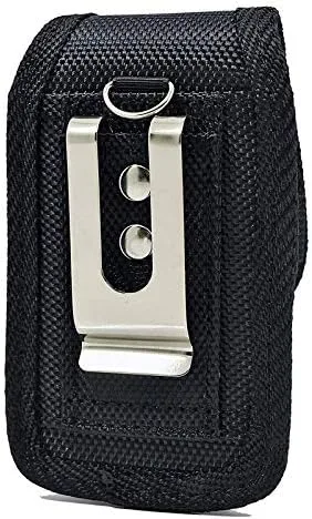 Vista 2 de Universal Heavy Duty Nylon Lona Protectora De Llevar Teléfono Celular Funda Con Clip De Cinturón De Metal Para Teléfonos Flip De Tamaño Mediano