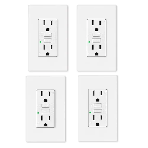 Vista 27 de Greencycle Toma GFCI de 15 amperios con puertos USB C y USB A, 1 unidad de toma eléctrica GFCI de prueba automática con USB, con indicador LED