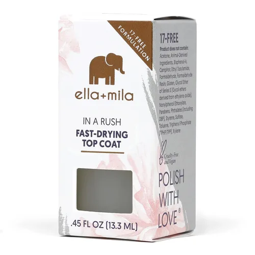 Vista 8 de ella+mila - Esmalte de uñas transparente de secado rápido, secado rápido, alto brillo High-gloss protective top coat; seals & extends manicure