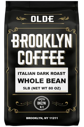 Vista 8 de Café de grano entero OLDE BROOKLYN COFFEE, tostado oscuro clásico (0.91 kg) Sabor audaz y suave, aroma intenso - Granos de café frescos en granel