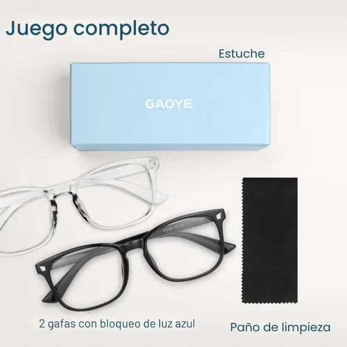 Vista 7 de Gaoye Eyewear Frames for Men - Blue Light Blocking Square Glasses, Anti UV Ray Computer Gaming, Blue Blockers for Women