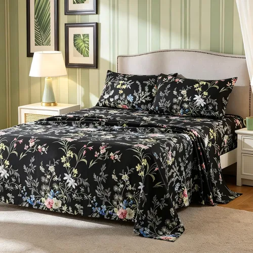 Vista 39 de Bedlifes Juego de sábanas refrescantes de 3 piezas tamaño individual con mezcla de rayón derivado de bambú, suave y transpirable, bolsillo profundo