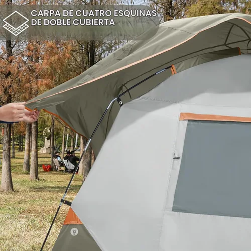 Vista 3 de CAMEL CROWN Tiendas de campaña para acampar 4/8 personas, impermeables, configuración rápida, plegables, para mochileros al aire libre, para 4 Marrón