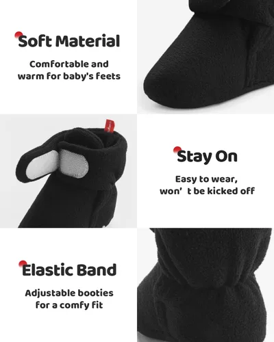 Vista 4 de Botines de forro polar para recién nacido, unisex, antideslizantes, para recién nacidos, primeros pasos, zapatos cálidos para la casa para bebés