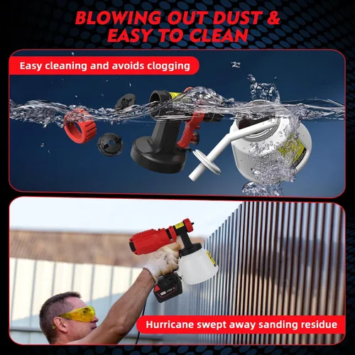 Vista 6 de Pulverizador de pintura inalámbrico para batería Milwaukee de 18 V, pulverizadores de pintura para interior del hogar HVLP eléctrico sin aire