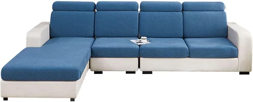 Vista 15 de MBROS Fundas de cojín para sofá modular en forma de L, funda de cojín elástica para silla, sofá biplaza, protector de muebles, tela jacquard