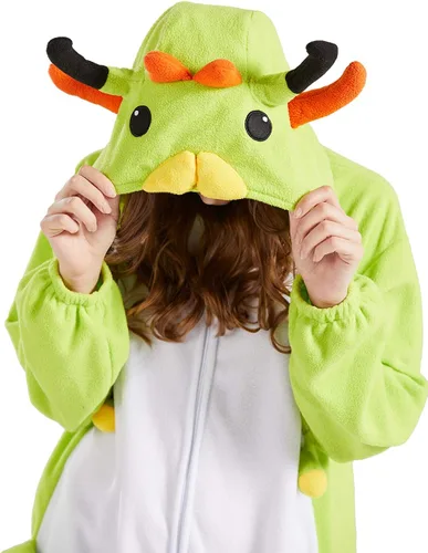 Vista 2 de DarkCom Pijama de una pieza de animal para mujer y hombre, disfraz de Halloween, ropa de dormir de Navidad