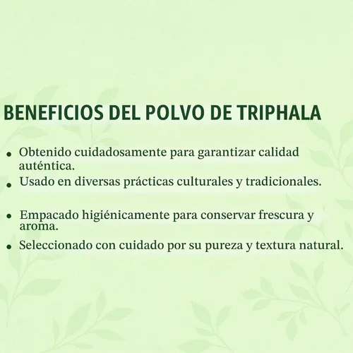 Vista 6 de AYURVEDASHREE Triphala Polvo 200 Gm Combinación de Amla, Haritaki y Bibhitaki Sin OGM Vegano.