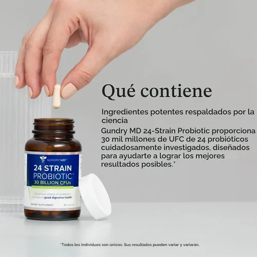 Vista 6 de Gundry MD® Probiótico de 24 cepas, 30 mil millones de UFC, 30 cápsulas