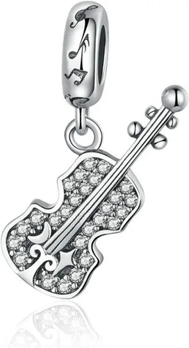Vista 9 de Abalorio de guitarra de plata de ley 925 con cuentas de música arco iris rompecabezas amor colgante para pulsera Pandora Charm Bajo A