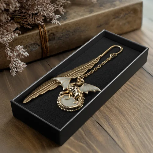 Vista 5 de Marcapáginas de Metal de Fantasy Fourth Wing con Efecto Luminoso en la Oscuridad, Marcador de Dragón Genial para Regalo para Mujeres, Hombres