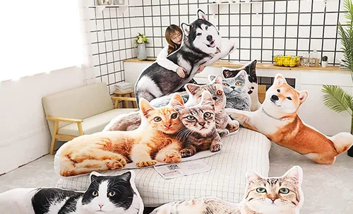 Vista 2 de Cojín de almohada animal de la forma del perro de Shiba Inu 3D