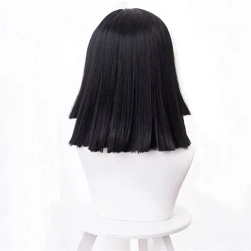 Vista 4 de MAGGAZ Anime Iguro Obanai Cosplay peluca negra Kimetsu no Yaiba peluca de fibra resistente al calor + gorra de peluca fiesta hombres mujeres
