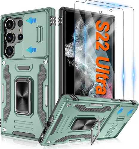 Vista 34 de Atump Funda para Motorola Moto G Play 2024 (4G) con [paquete de 2] protector de pantalla HD y cubierta para cámara deslizante, soporte de anillo