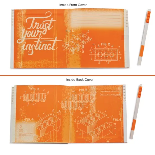 Vista 5 de LEGO Stationery - Cuaderno de bloqueo con bolígrafo de gel, color naranja