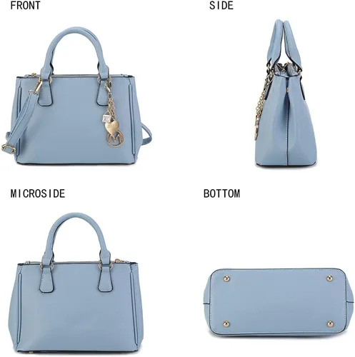 Vista 5 de MKF Collection Bolsas de mano para mujer con cartera de pulsera, cuero vegano para hombro
