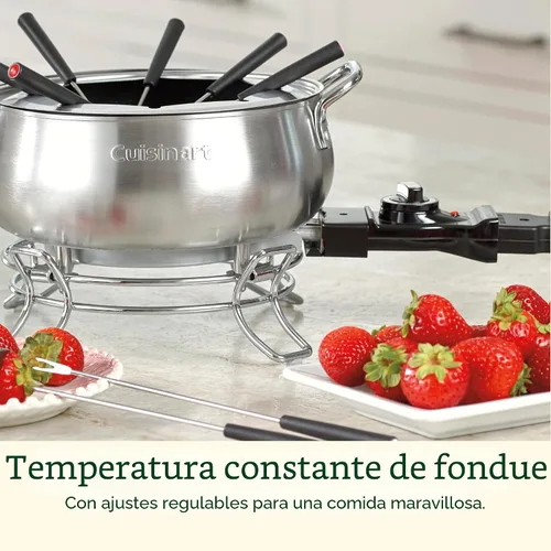 Vista 3 de Cuisinart - Juego de fondue eléctrico, interior antiadherente, olla de 3 cuartos y 8 tenedores