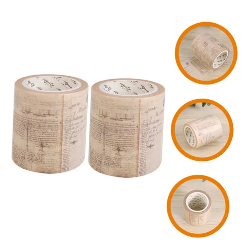 Vista 6 de 2 rollos de calcomanías decorativas para álbumes de recortes, cinta washi multiusos, cinta autoadhesiva, cinta adhesiva de papel gótico, cinta