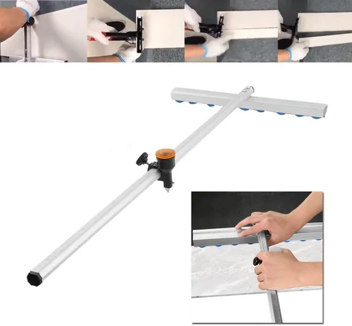 Vista 10 de CYJZWOH Herramienta de corte de vidrio en forma de T, engrasado de control automático, barra de hoja de aleación de aluminio, para vidrio grueso