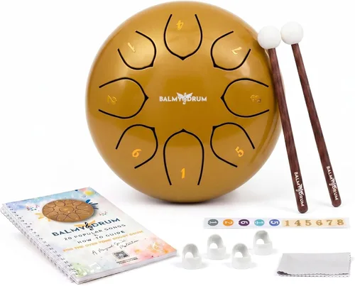 Vista 18 de El Tambor Bálsamo - Tambor de Lengua de Acero de 6 Pulgadas de 8 Notas, Instrumento de Tambor de Acero, Tambores para Niños y Adultos, Set de Tambor
