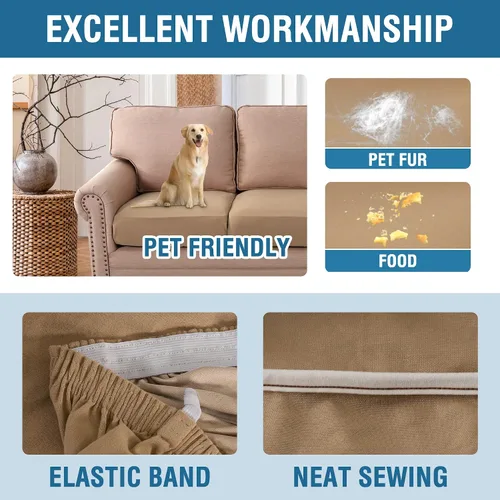 Vista 7 de H.VERSAILTEX Fundas elásticas para sillones, fundas de cojín de sofá, fundas elásticas 100% impermeables, con tela gruesa de doble forro polar