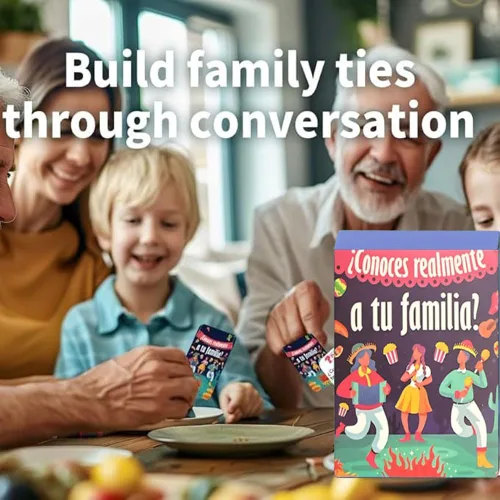Vista 3 de Juegos familiares español-inglés para fiestas Tarjetas de conversación bilingües Divertidos juegos de mesa para fiestas y entretenimiento