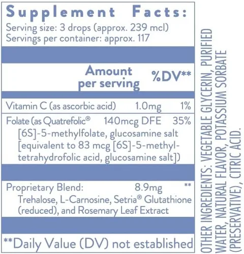 Vista 3 de Folato de metilo 5-MTHF Mega Drops 28ML (0.95 onzas líquidas)