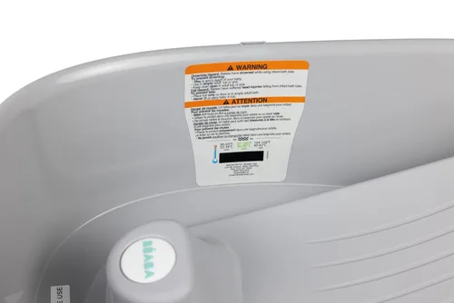 Vista 6 de OKBABY Splash - Baño para bebé, base antideslizante con termómetro digital de cristal líquido microencapsulado integrado, soporte de espalda en Gris